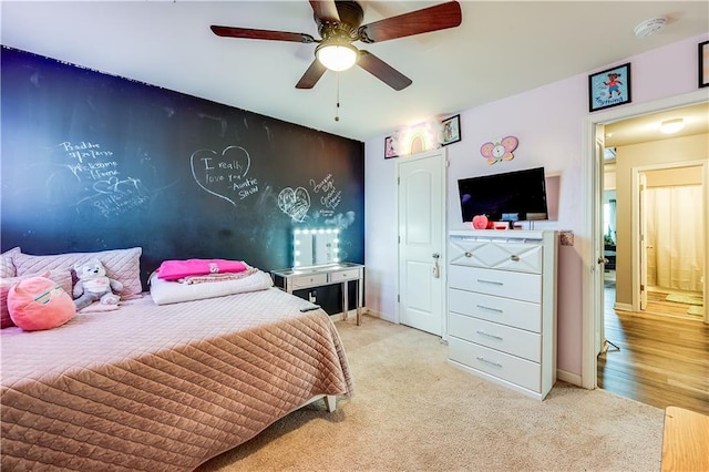 1574 Leonard St, Hampton, GA 30228 - bedroom with light carpet and ceiling fan