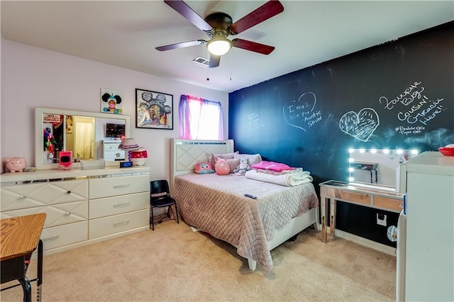 1574 Leonard St, Hampton, GA 30228 - bedroom with light carpet and a ceiling fan