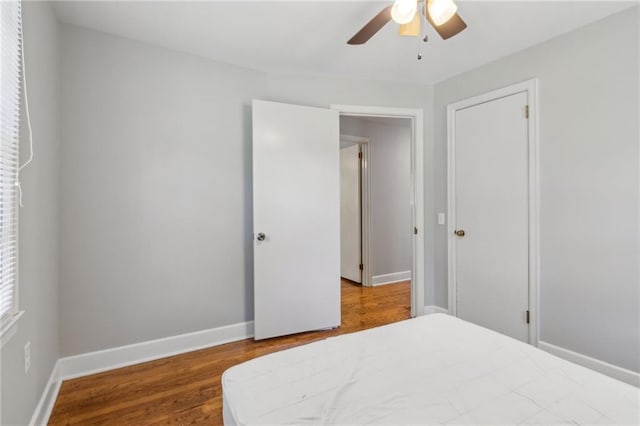 128 Mountain View Dr, Gainesville, GA 30501 - bedroom featuring wood finished floors, baseboards, and ceiling fan