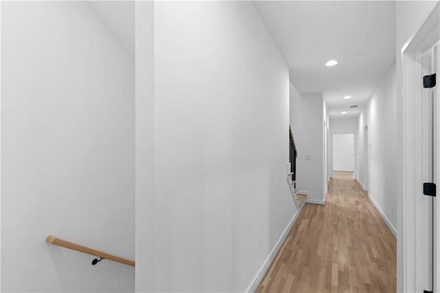 hall featuring light hardwood / wood-style flooring