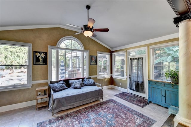 living room with a healthy amount of sunlight, light hardwood / wood-style flooring, and crown molding