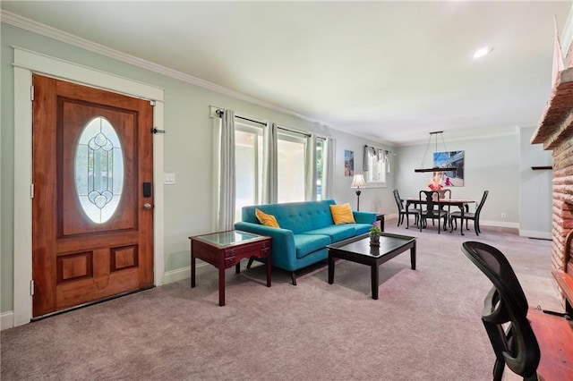 1192 Eastridge Rd SW, Atlanta, GA 30311 - carpeted living room featuring ornamental molding