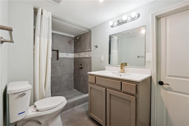 1192 Eastridge Rd SW, Atlanta, GA 30311 - bathroom with vanity, tile patterned flooring, toilet, and walk in shower