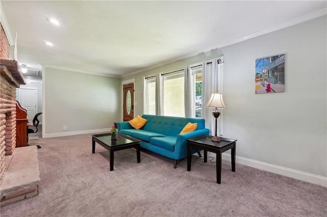 1192 Eastridge Rd SW, Atlanta, GA 30311 - carpeted living room with crown molding