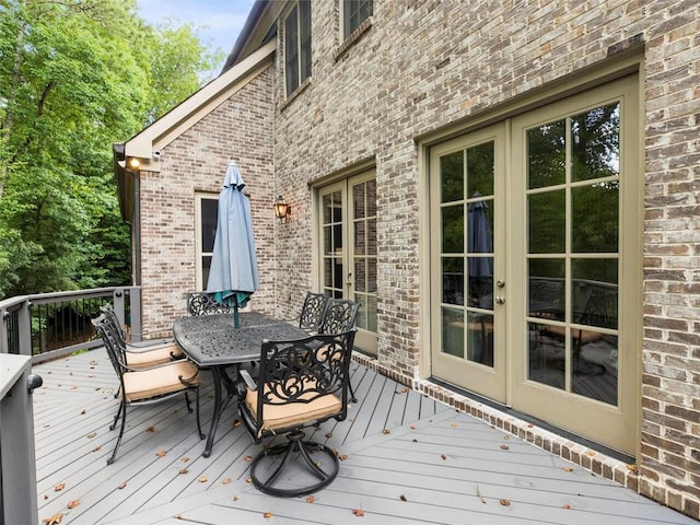 deck with french doors