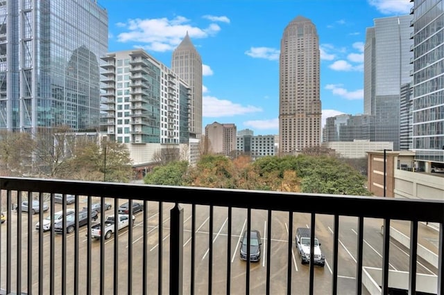 balcony with a city view