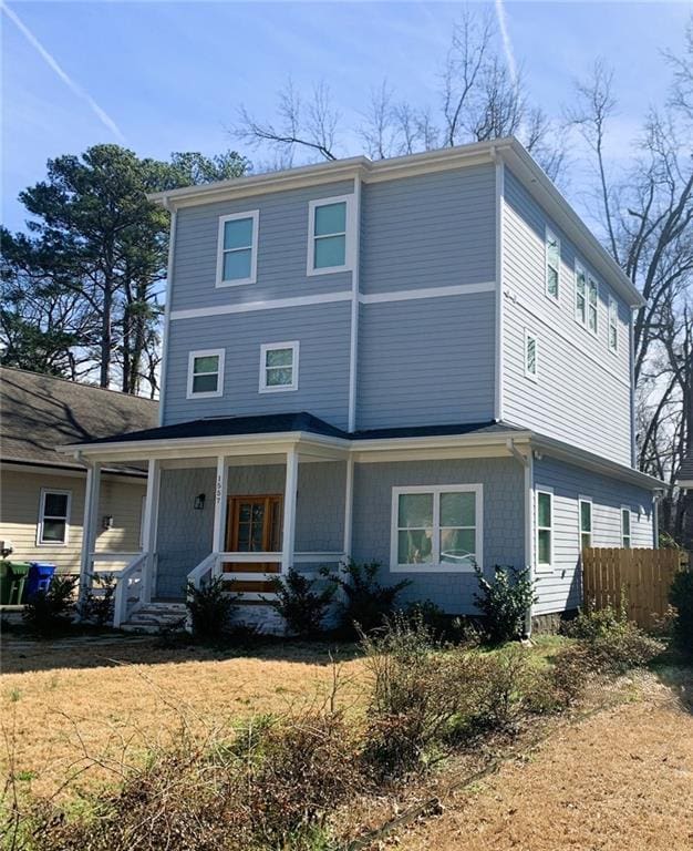 view of front of house with covered porch