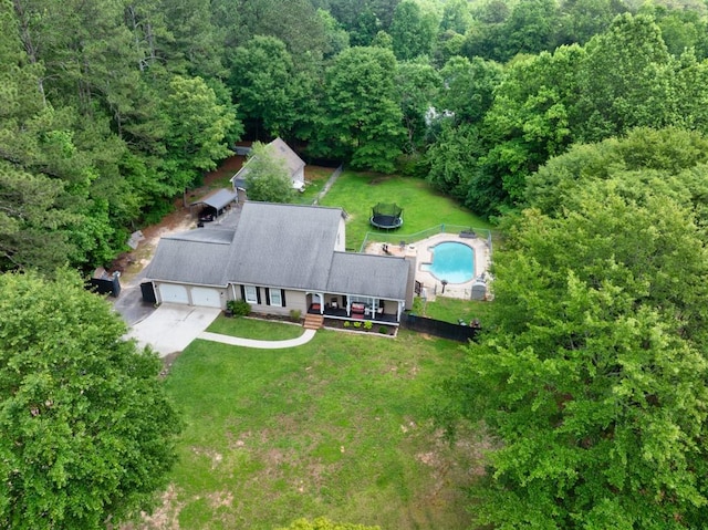 955 Chandler Haulk Rd, Loganville, GA 30052 - view of subject property featuring a forest and a pool