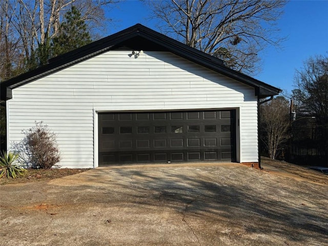 view of garage