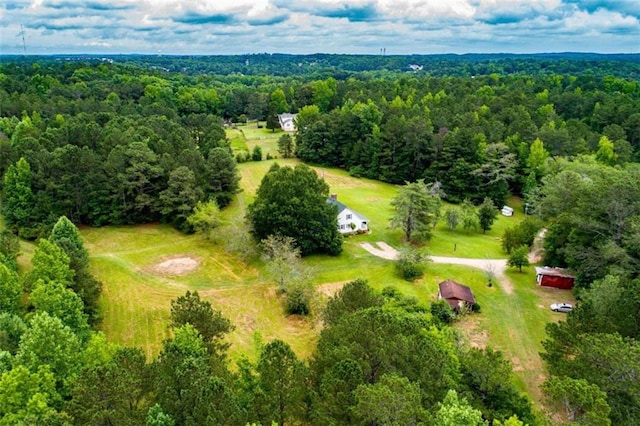 aerial view with a forest view