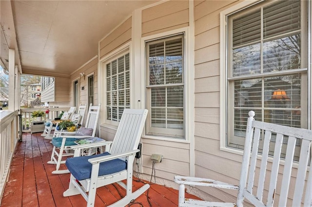 deck with a porch