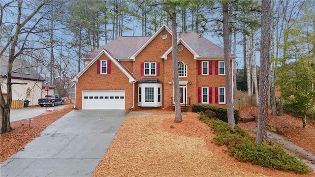 view of front of property featuring a garage