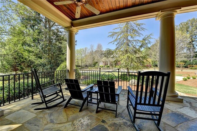 4505 Whitestone Way, Suwanee, GA 30024 - view of patio with outdoor lounge area and a ceiling fan