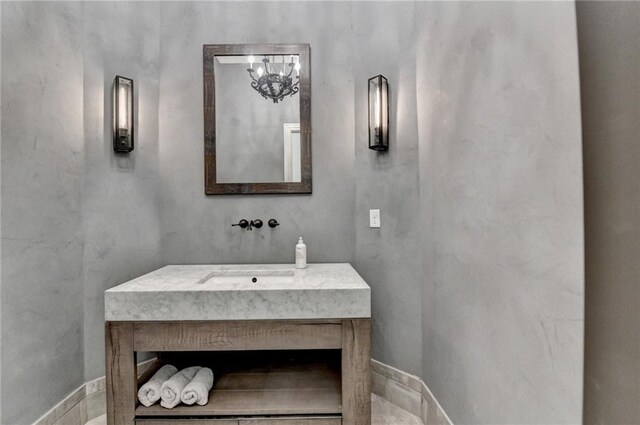 4505 Whitestone Way, Suwanee, GA 30024 - bathroom featuring a chandelier and a sink