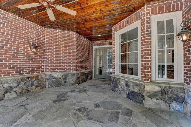 4505 Whitestone Way, Suwanee, GA 30024 - view of patio featuring french doors and a ceiling fan