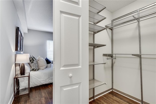 spacious closet with wood finished floors