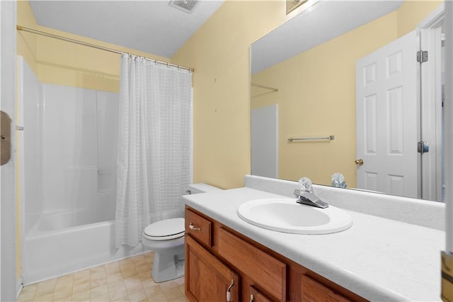 2881 Bridle Creek Dr SW, Conyers, GA 30094 - bathroom featuring vanity, toilet, and shower / bath combination with curtain