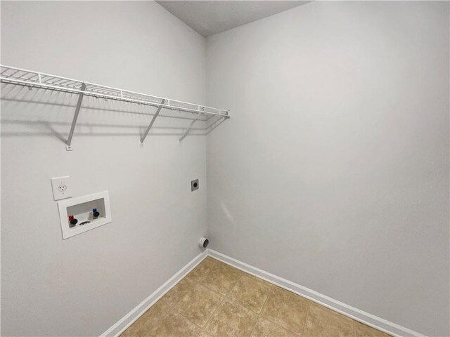 laundry room with hookup for a washing machine and hookup for an electric dryer