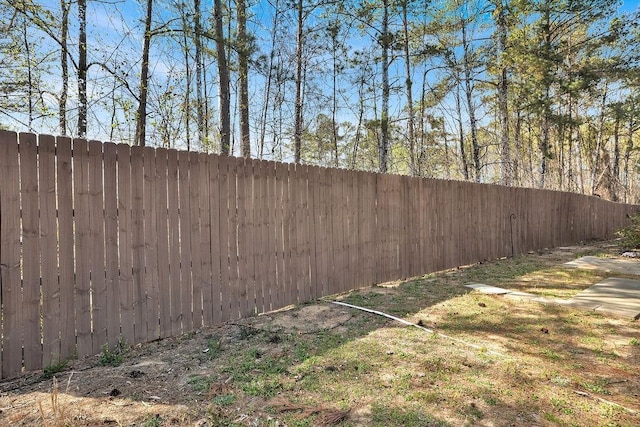 view of yard with fence