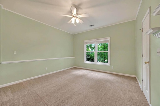 4910 Aldbury Ln, Suwanee, GA 30024 - spare room with crown molding, ceiling fan, carpet, and baseboards