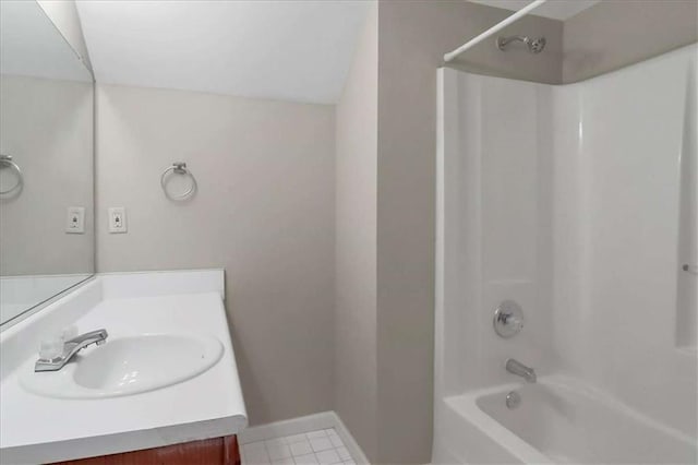 bathroom featuring vanity and bathtub / shower combination