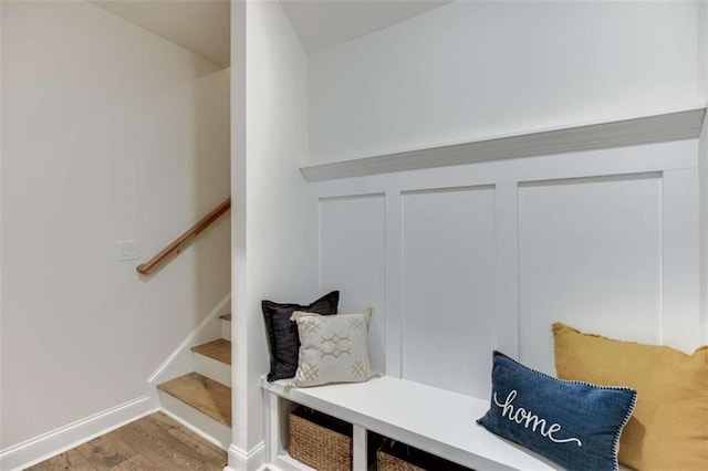 mudroom featuring light wood-type flooring