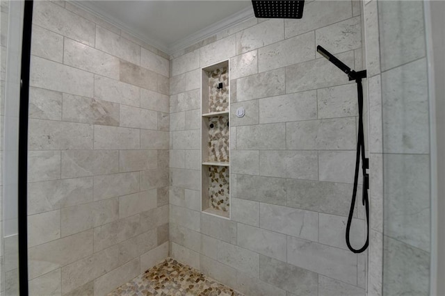 870 Longstone Lndg, Alpharetta, GA 30022 - full bathroom with ornamental molding and tiled shower
