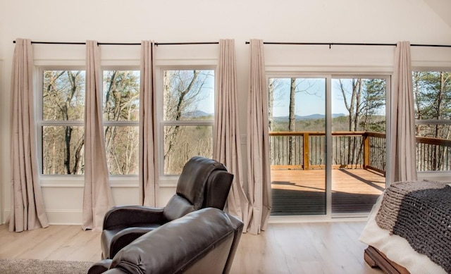 6 Huntington Pl, Dahlonega, GA 30533 - doorway to outside featuring wood finished floors, baseboards, and a mountain view