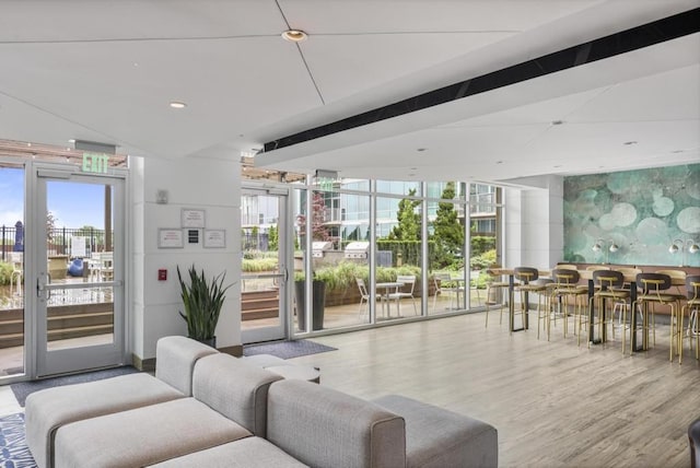 943 Peachtree St NE Unit 716, Atlanta, GA 30309 - common area featuring beam ceiling and floor to ceiling windows