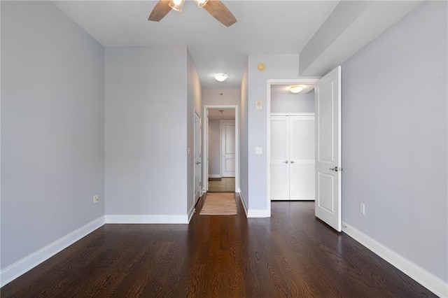 270 17th St NW Unit 2210, Atlanta, GA 30363 - spare room featuring ceiling fan, wood finished floors, and baseboards