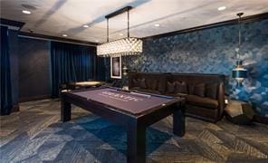 270 17th St NW Unit 2210, Atlanta, GA 30363 - game room featuring wallpapered walls, recessed lighting, and billiards