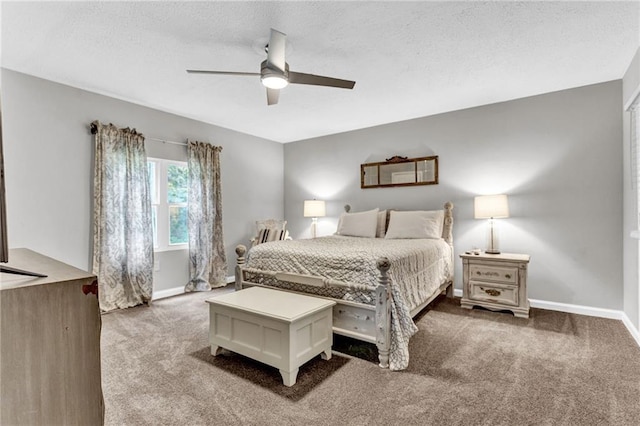 4481 Mclain Cir, Acworth, GA 30101 - bedroom with baseboards, a textured ceiling, ceiling fan, and carpet flooring