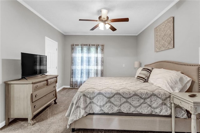 4481 Mclain Cir, Acworth, GA 30101 - carpeted bedroom featuring baseboards, a ceiling fan, and crown molding