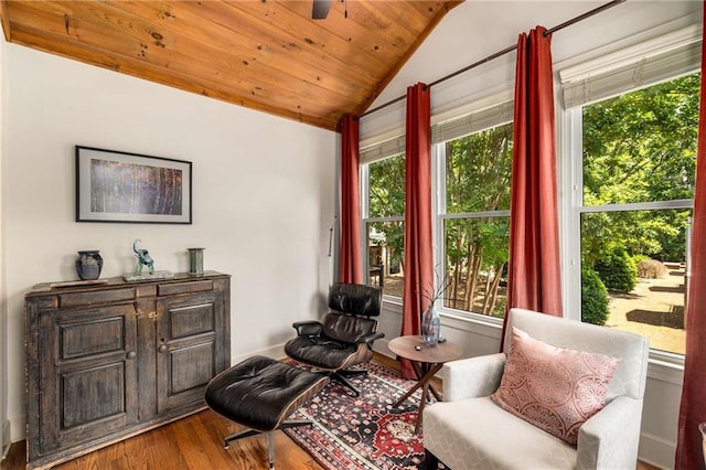 11271 Calypso Dr, Alpharetta, GA 30009 - living area with vaulted ceiling, wood finished floors, plenty of natural light, and wooden ceiling