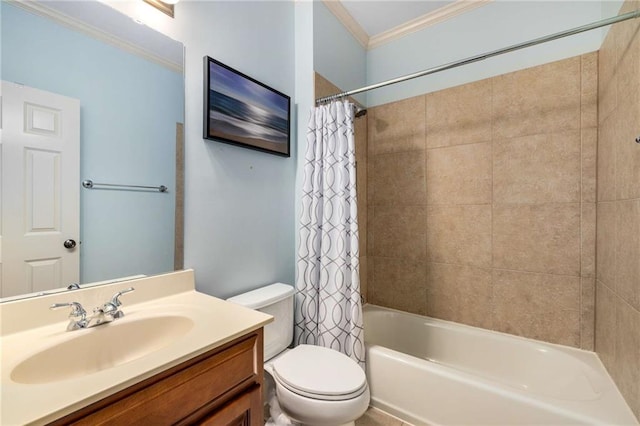 11271 Calypso Dr, Alpharetta, GA 30009 - bathroom with ornamental molding, vanity, and shower / bath combo