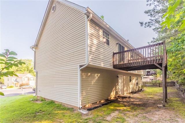 5033 Kens Ct, Stockbridge, GA 30281 - view of side of home featuring a wooden deck