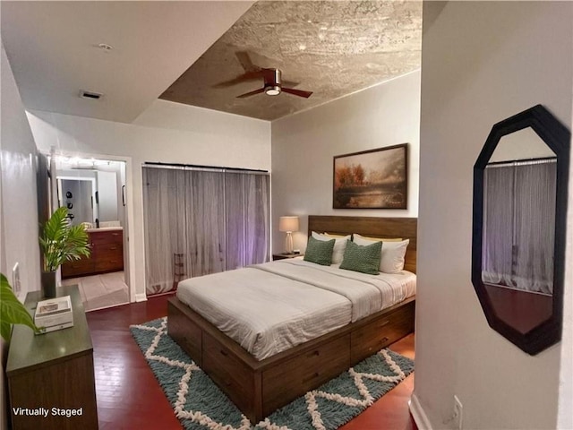 400 W Peachtree St NW Unit 3216, Atlanta, GA 30308 - bedroom with wood finished floors and a ceiling fan