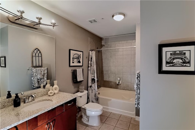 400 W Peachtree St NW Unit 3216, Atlanta, GA 30308 - full bathroom with tile patterned floors, vanity, and shower / bath combination with curtain
