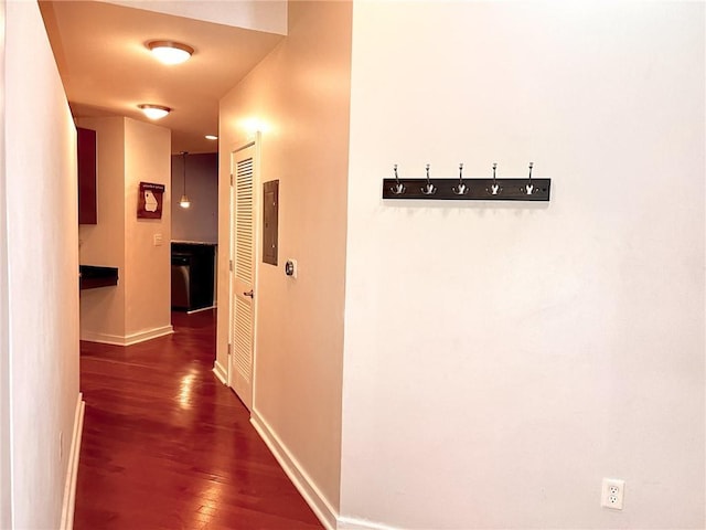 400 W Peachtree St NW Unit 3216, Atlanta, GA 30308 - corridor with wood finished floors and electric panel
