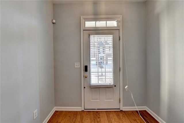 doorway to outside featuring light hardwood / wood-style flooring