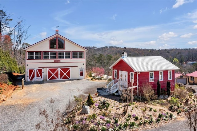 exterior space with an outbuilding