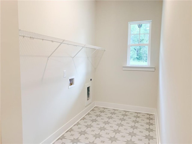 laundry area with hookup for a washing machine and hookup for an electric dryer