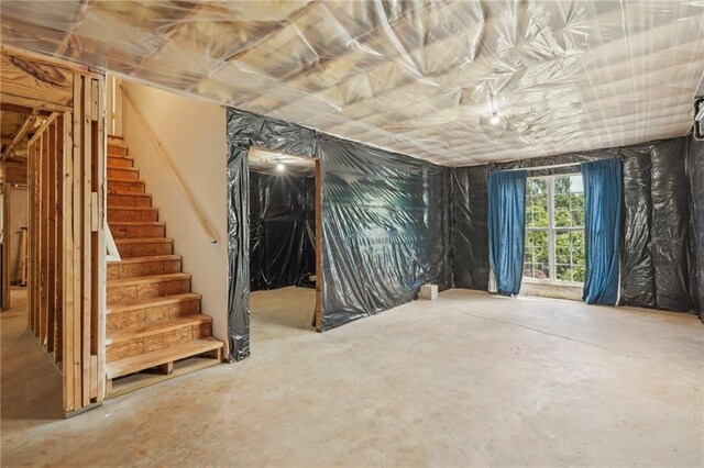 below grade area featuring stairway