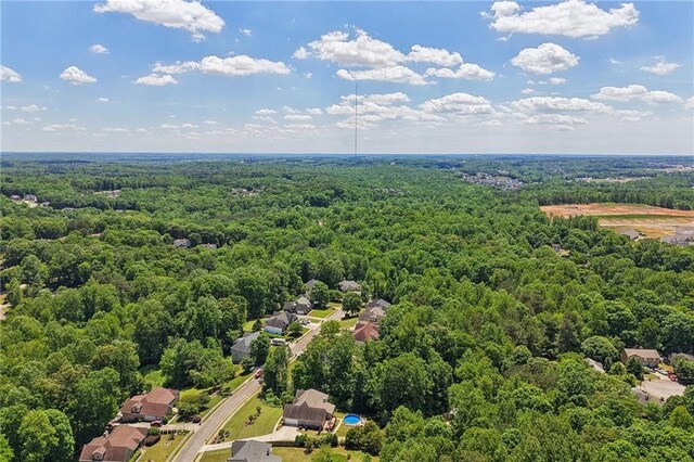 bird's eye view of a heavily wooded area