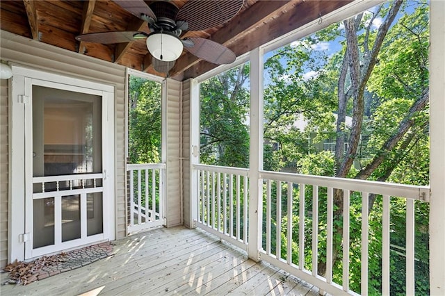 511 Barrington Hills Dr, Atlanta, GA 30350 - deck featuring ceiling fan