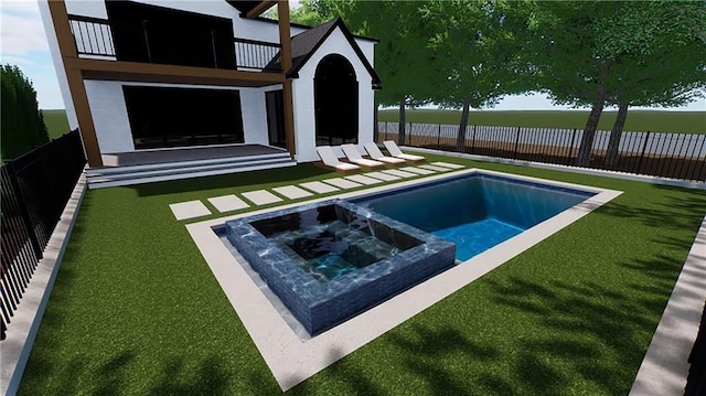 1210 Mayfield Rd, Milton, GA 30009 - view of swimming pool featuring a pool with connected hot tub