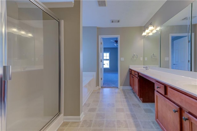 922 Gardenia Curv, Canton, GA 30114 - full bath with a garden tub, double vanity, visible vents, and a sink