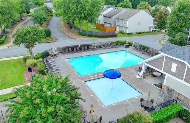 922 Gardenia Curv, Canton, GA 30114 - community pool with a patio area, fence, and a lawn