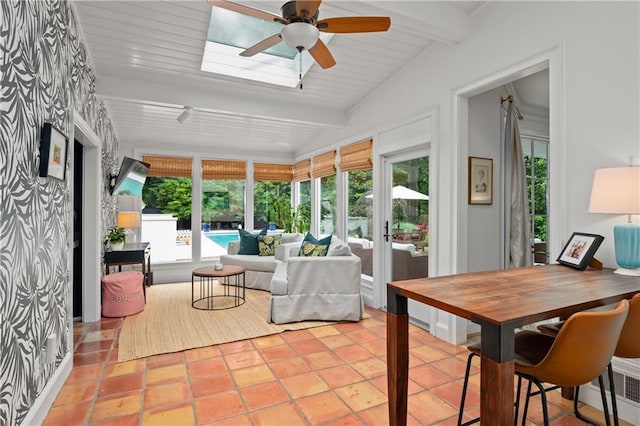 5545 Cross Gate Ct, Atlanta, GA 30327 - sunroom / solarium featuring plenty of natural light, a skylight, and tile patterned flooring