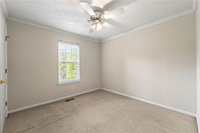 89 Cottonwood Loop, Dallas, GA 30132 - empty room with a textured ceiling, carpet, a ceiling fan, and crown molding